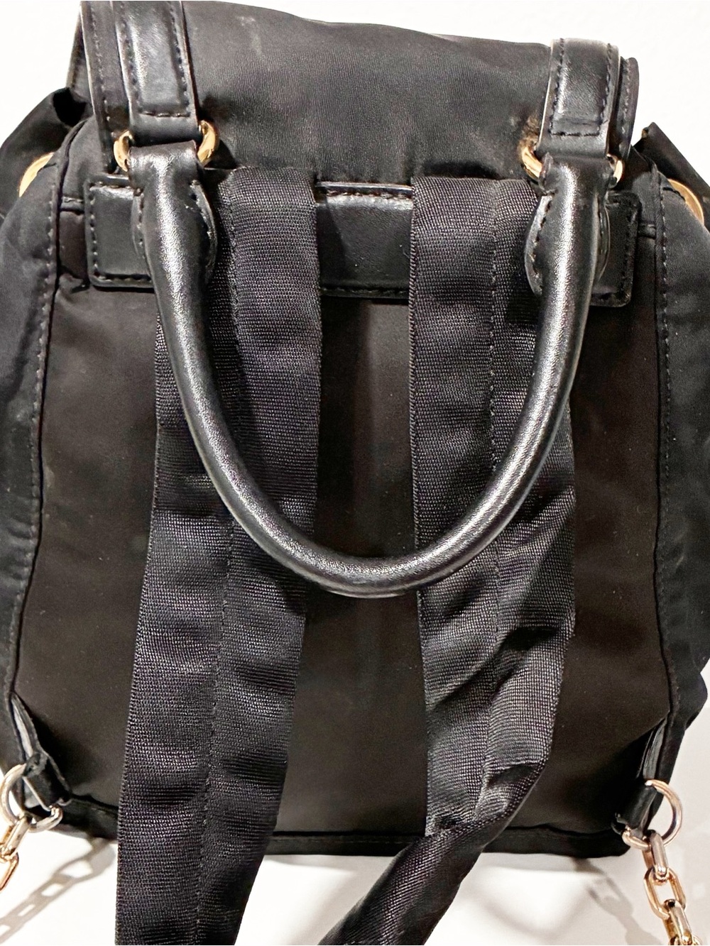 Michael Kors Nylon Beacon Back Pack Black Purse Handbag - Picture 3 of 5